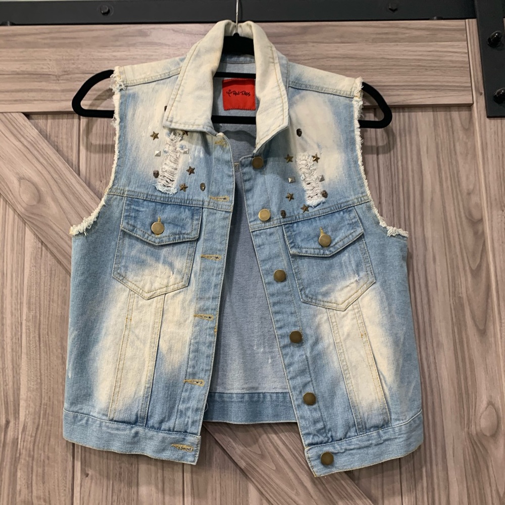 Denim Vest with Studs